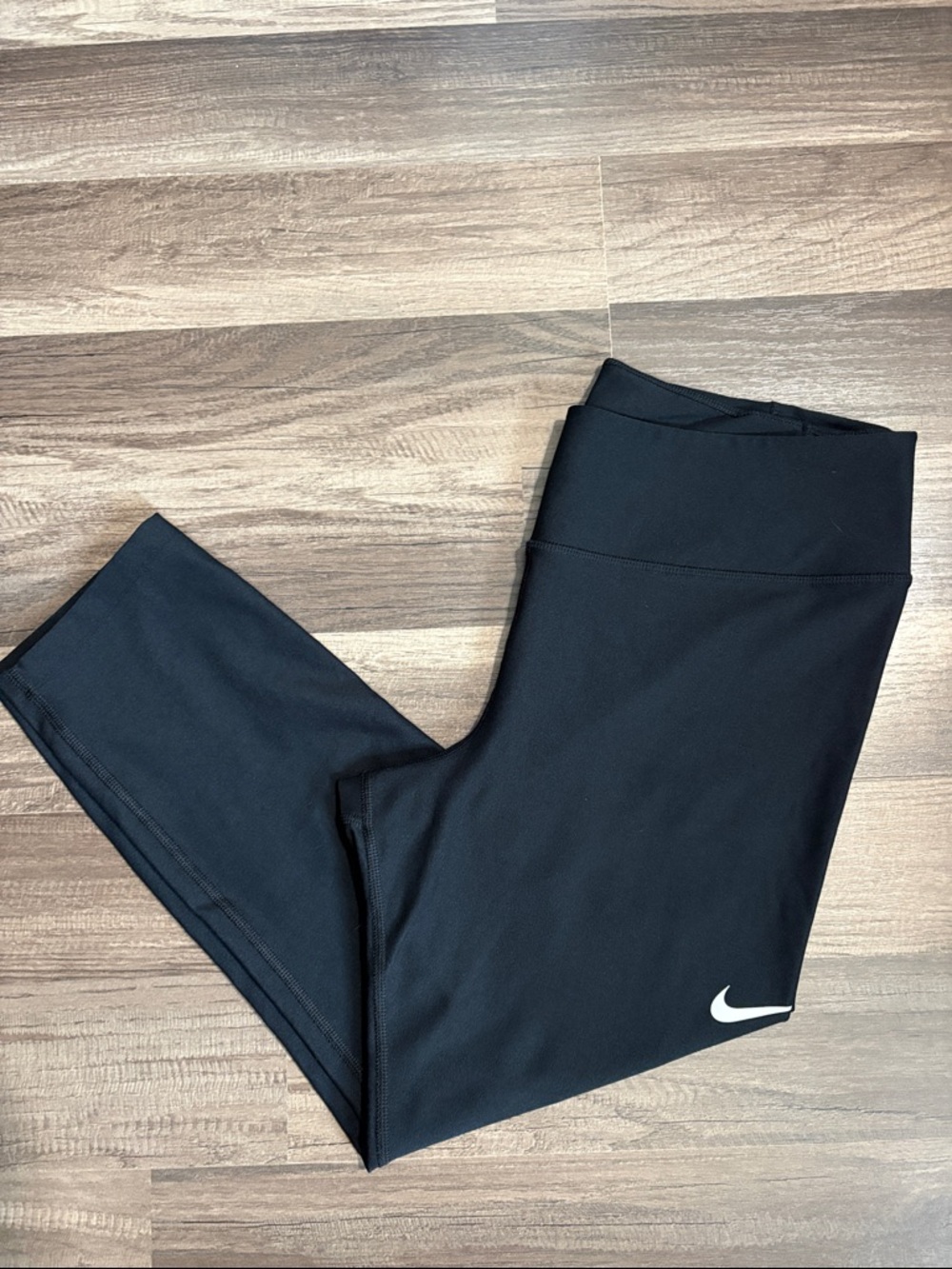 Nike Black Capri Leggings with White Swoosh